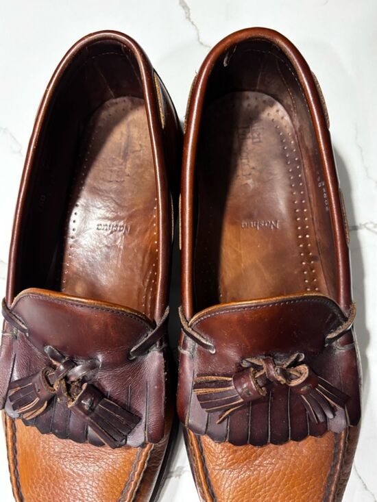 VTG Allen Edmonds Classic Nashua Brown Leather Kiltie Tassels Loafers Men’s 9.5 main image 14